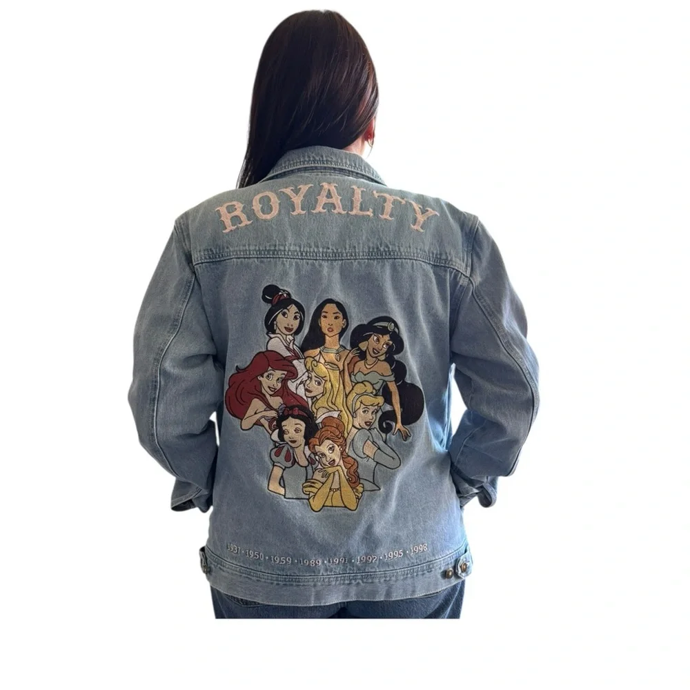 Vintage 90’s  Disney Royalty Denim Jacket with Princess Design size XL - Picture 3 of 15